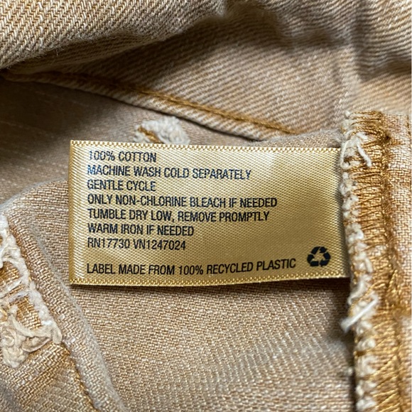 Umbrella Style Baggy Tan Denim Jean Pants, Size 12 - Picture 3 of 8